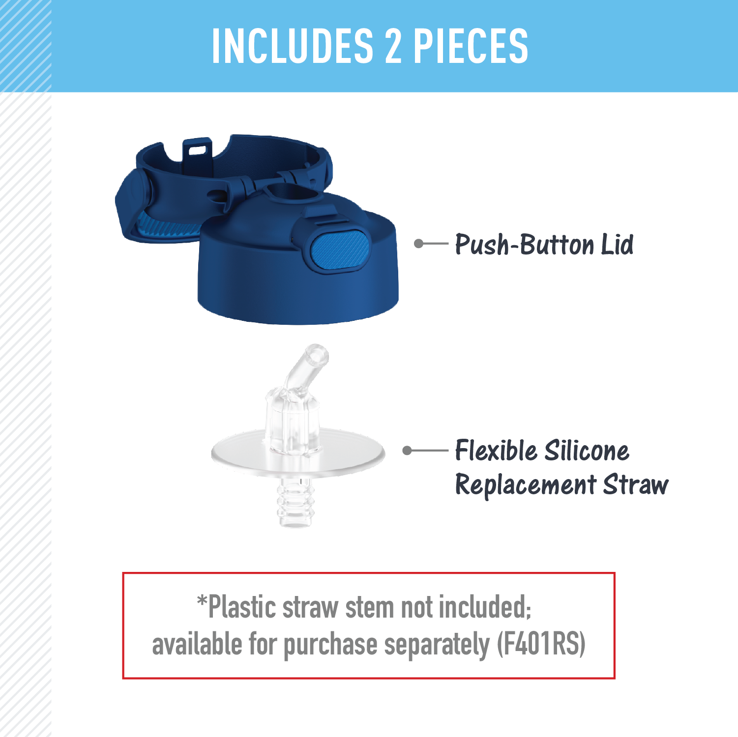 FUNTAINER? WATER BOTTLE - REPLACEMENT STRAW LID - Image 19