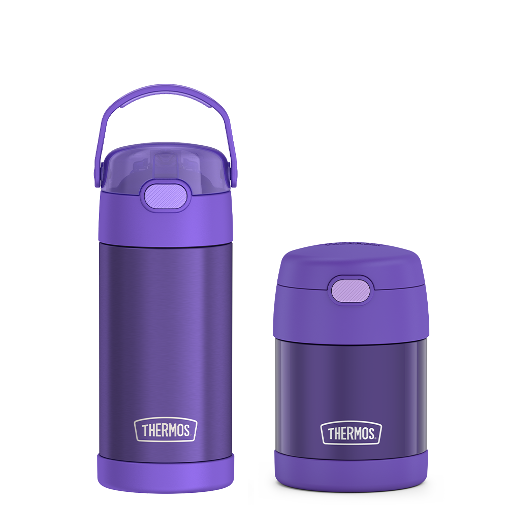 12oz FUNtainer Water Bottle & 10oz Food Jar Bundle - Purple