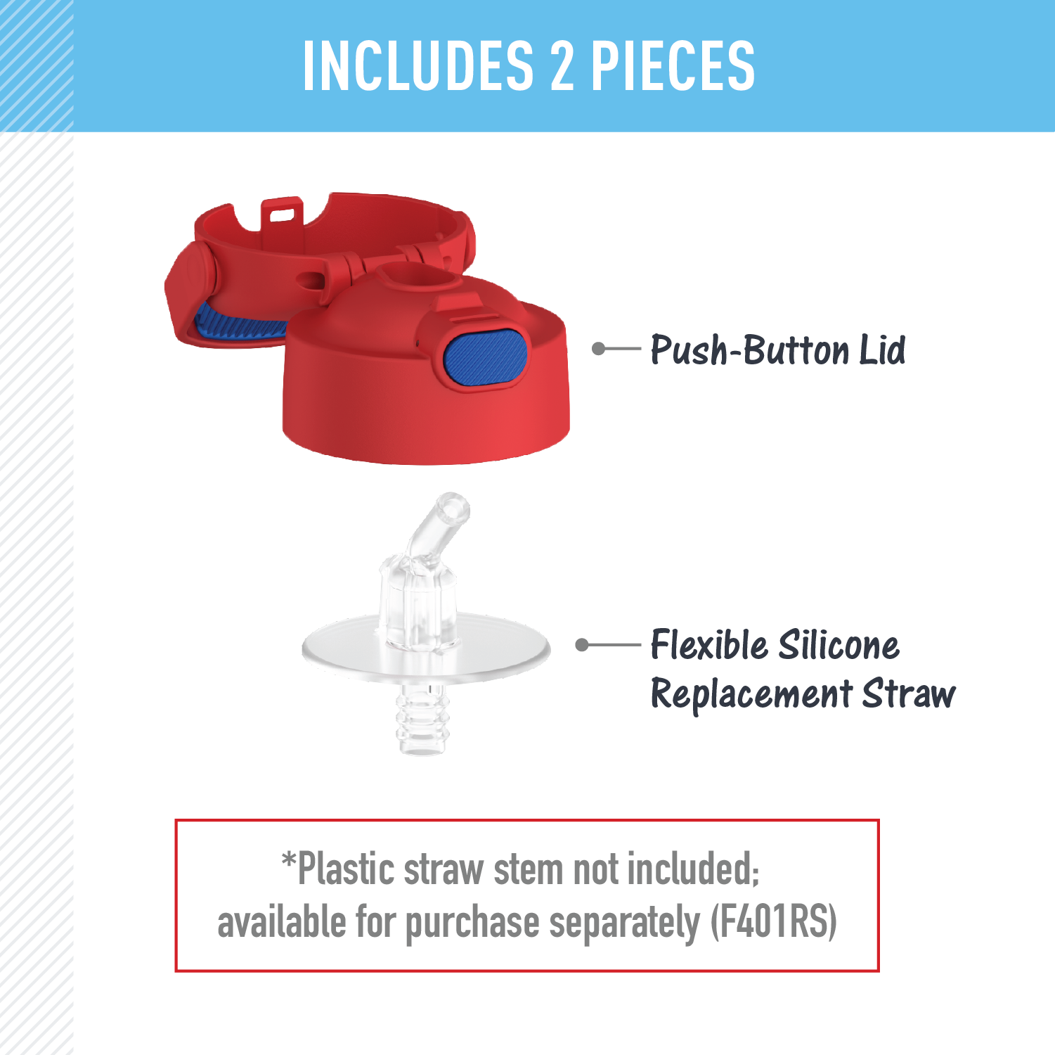 FUNTAINER? WATER BOTTLE - REPLACEMENT STRAW LID - Image 31