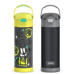 16oz FUNtainer Water Bottles with Locking Lids Charcoal & Graffiti Bundle