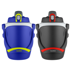 64oz Insulated Water Bottle Blue & Black Bundle