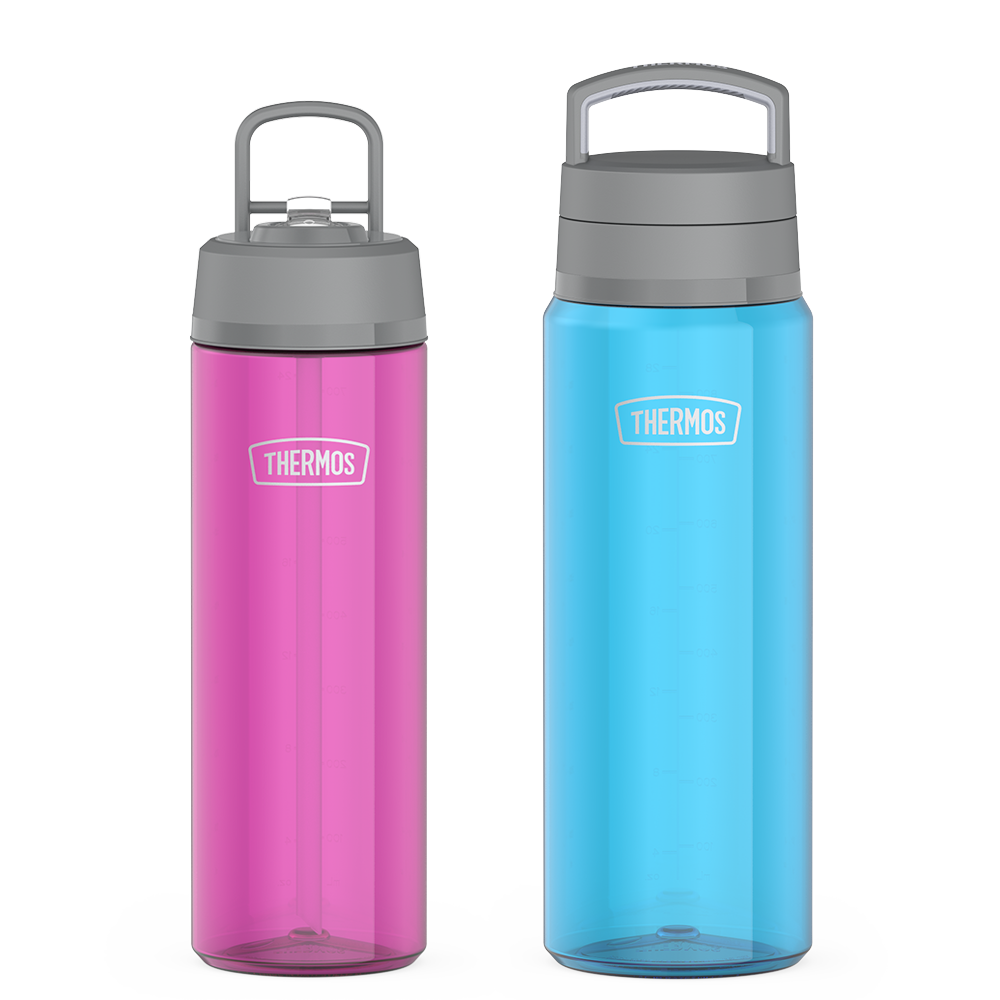 26oz Straw Lid & 32oz Screw Top Lid Lightweight Water Bottle Bundle - Aubergine & Teal