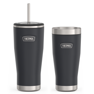 24oz Cold Tumbler with Straw & 16oz Travel Tumbler Bundle - Granite