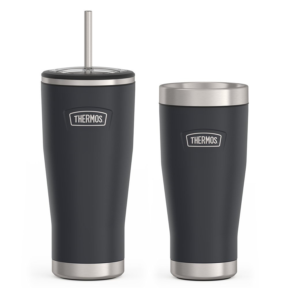 24oz Cold Tumbler with Straw & 16oz Travel Tumbler Bundle - Granite