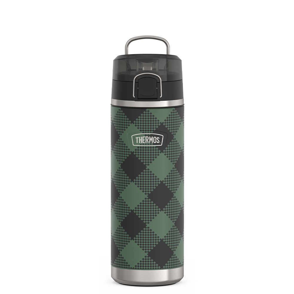 24oz ICON? WATER BOTTLE WITH SPOUT - EVERGREEN CHECK