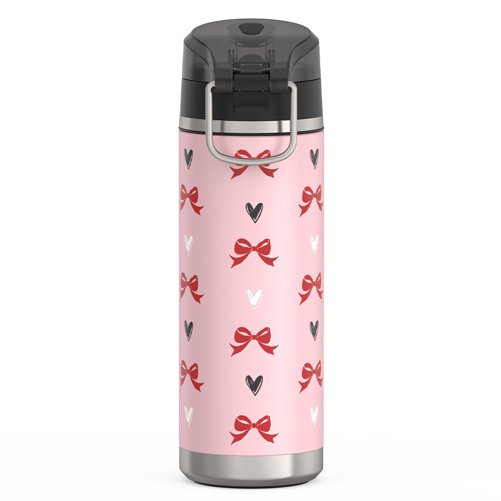 24oz ICON? WATER BOTTLE WITH SPOUT - RIBBON HEARTS - Image 7