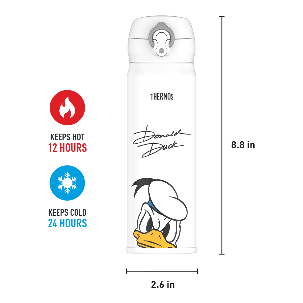 16oz STAINLESS STEEL DIRECT DRINK BOTTLE - DISNEY DONALD DUCK SIGNATURE - Image 4