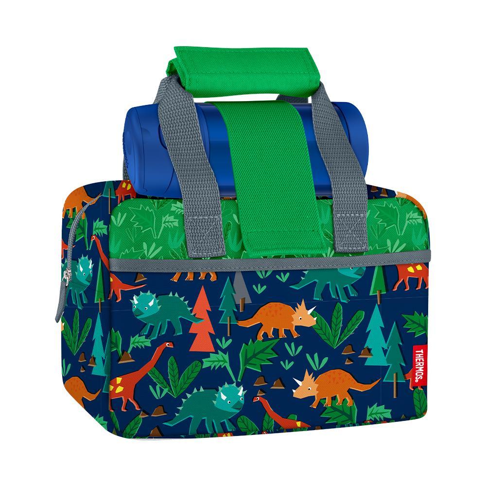 LUNCH DUFFLE WITH 12oz FUNTAINER? SOLID BOTTLE WOODLAND DINO - Image 2