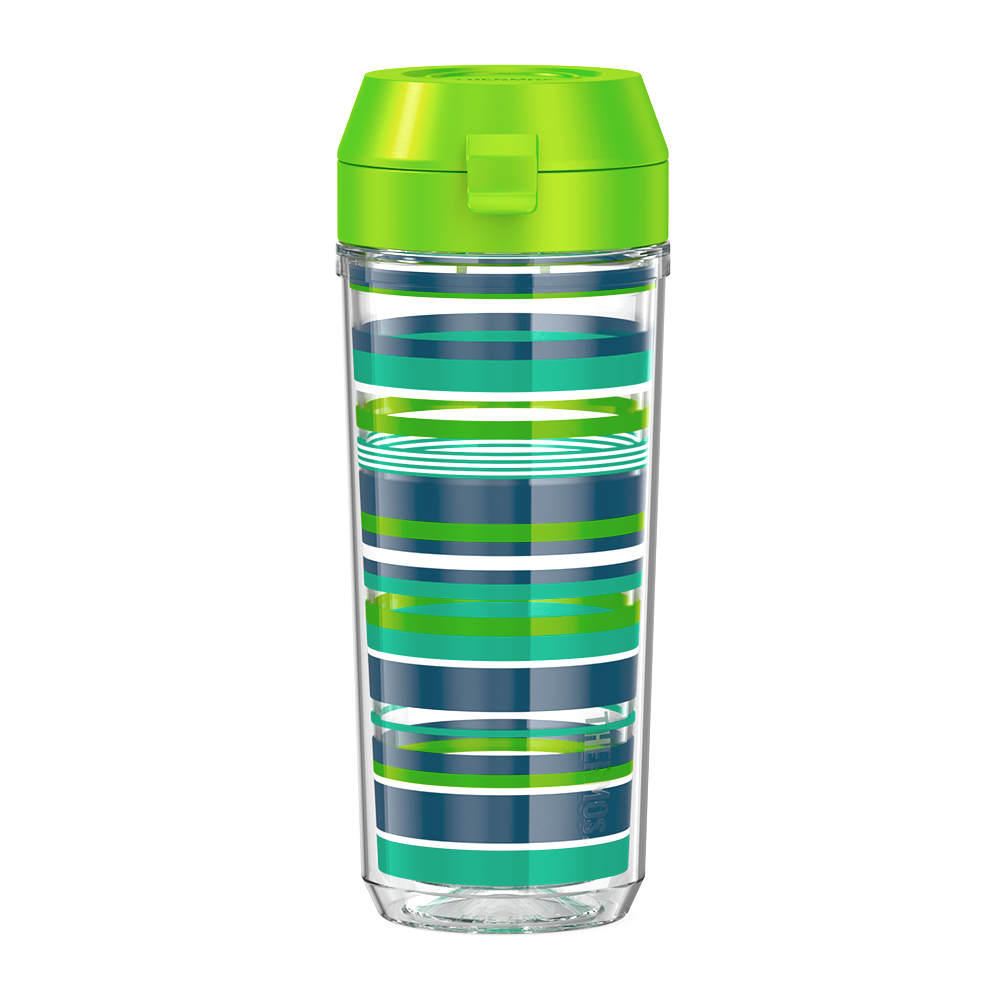18oz DOUBLE WALL WATER BOTTLE NAVY STRIPES - Image 2