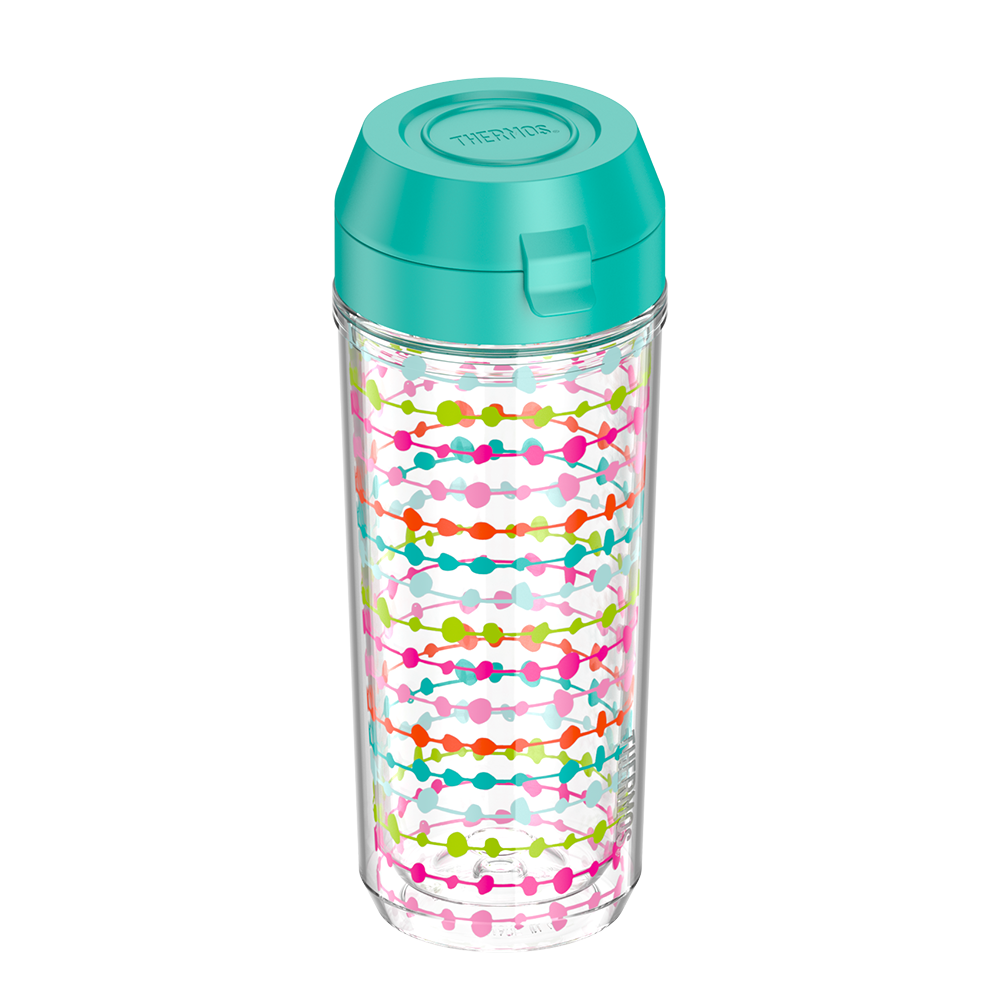 18oz DOUBLE WALL WATER BOTTLE MULTI COLORED ROWS - Image 3