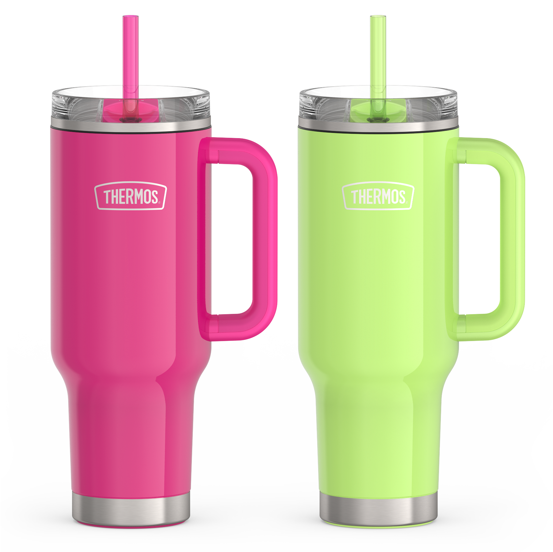 40oz Glossy Cup Holder Mug Bundle - Hot Pink & Lime
