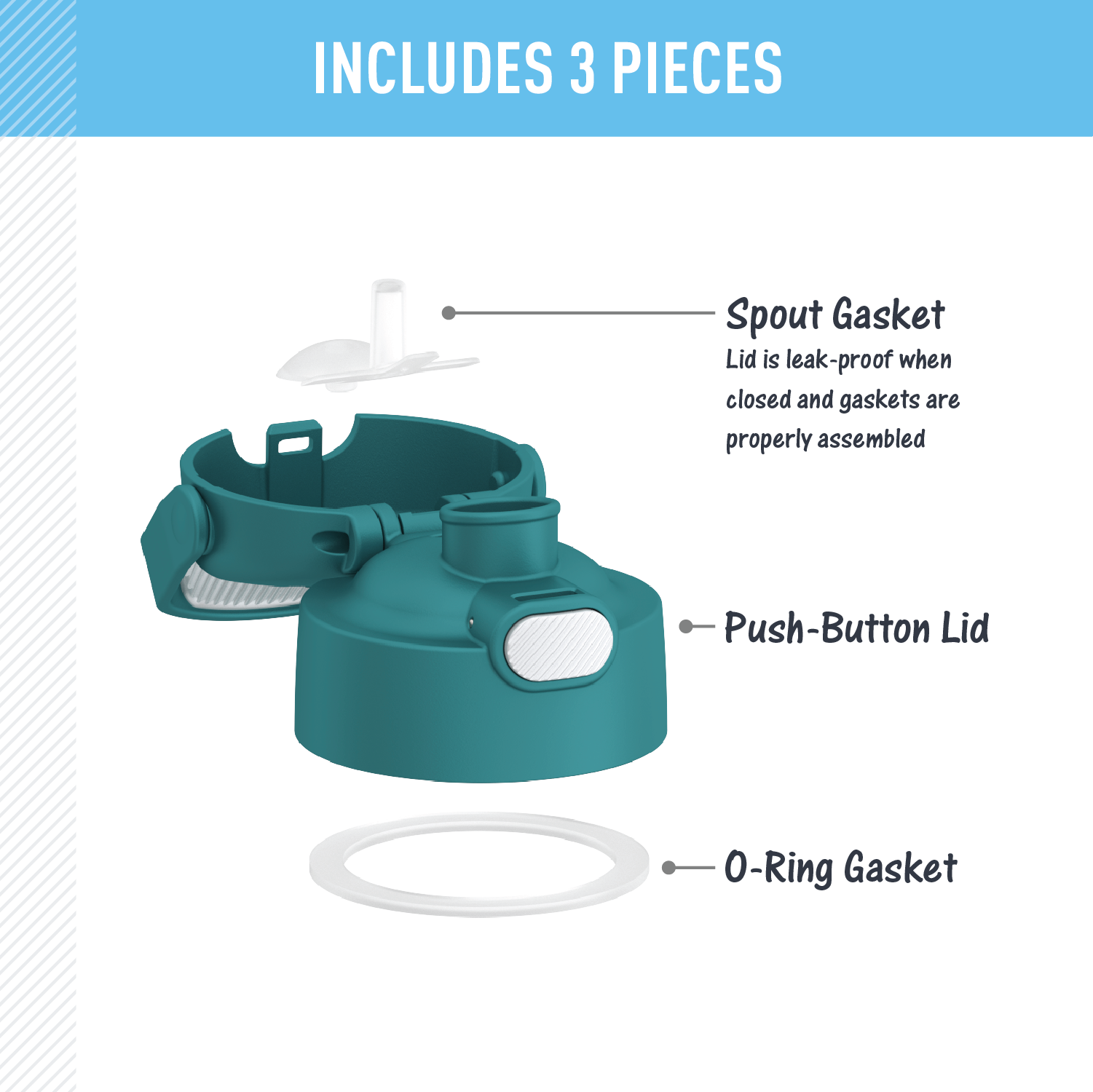 FUNTAINER? WATER BOTTLE - REPLACEMENT SPOUT LID - Image 24