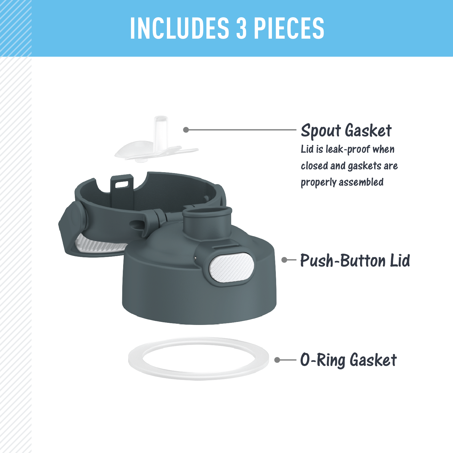 FUNTAINER? WATER BOTTLE - REPLACEMENT SPOUT LID - Image 32