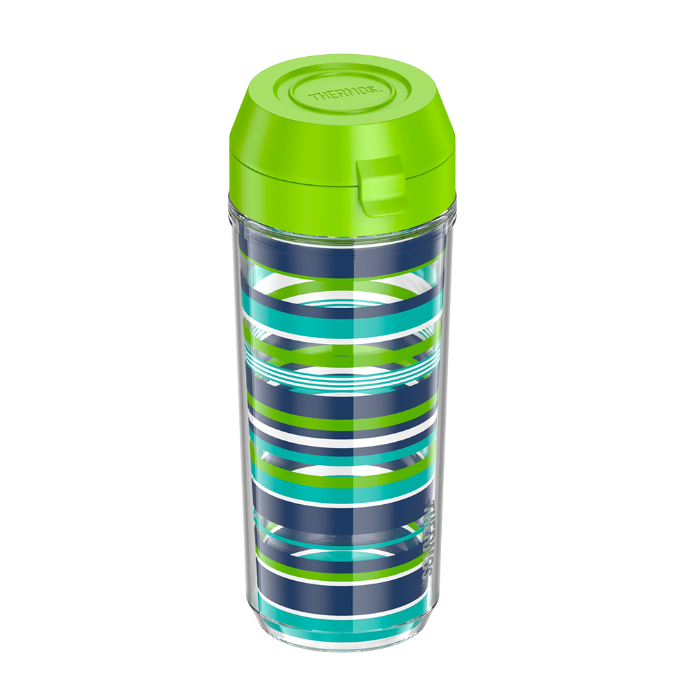18oz DOUBLE WALL WATER BOTTLE NAVY STRIPES - Image 5
