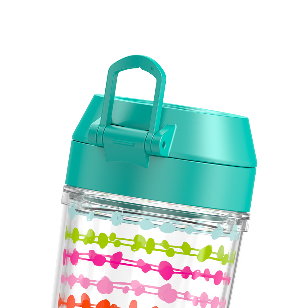 18oz DOUBLE WALL WATER BOTTLE MULTI COLORED ROWS - Image 4