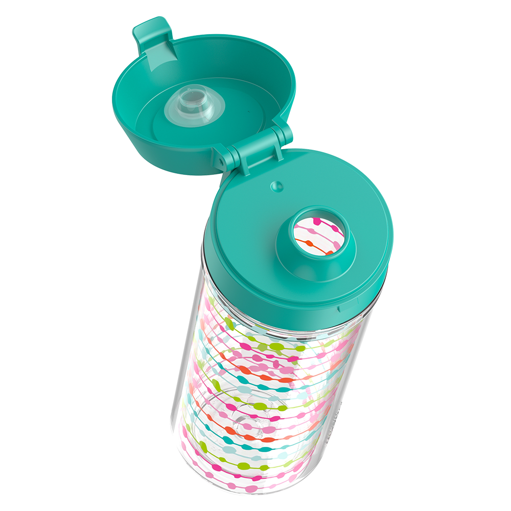 18oz DOUBLE WALL WATER BOTTLE MULTI COLORED ROWS - Image 5